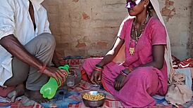 Desi wife in pink mexy skirt gets deepthroat and creampie