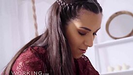 How does Italian masseuse Moona Snake handle a huge dick? She gives an epic blowjob and takes a creampie!