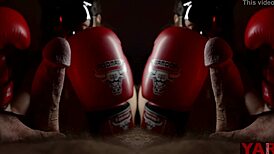 Artistic Blowjob with Boxing Gloves in a Big Cock Duel