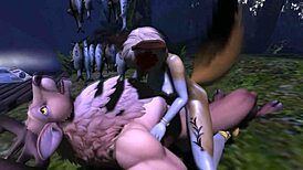 Damn! Furry yiff action in a wild forest night