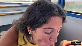 risky public blowjob on a ferris wheel, so thrilling!