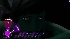 the bitch takes turns fucking different men in anime hentai to reach orgasm