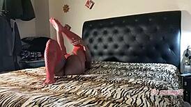 i surprised my ebony wife in red lingerie on valentine's day and fucked her hard with oil on her big ass