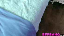 I pounded cute teen's pussy at our threesome party.