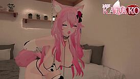 Catgirl Chains Hands And Gets Fucked Till She Squirts
