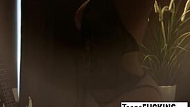 Katarina, the busty teen, seduces him with a blowjob in stockings.