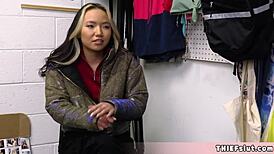 Cute Eastern Shoplifter Asia Lee Caught and Offering Her Tiny 18+ Pussy