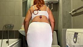 This milf bends over ready for homemade anal action