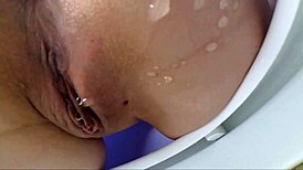 Pees CLOSE UP with Dripping Wet Big Clit in View.