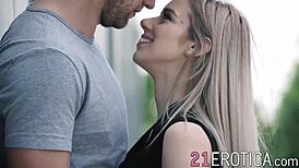 classy blonde babe bent over after steamy blowjob session