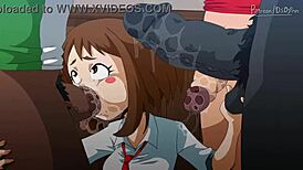 Why are these two teens gagging on that huge black cock in My Hero Academia?