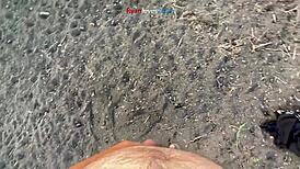 A brunette hentai girl masturbates under a bridge