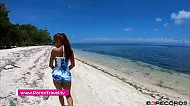 Public beach blowjob and fuck with sexy girlfriend in pov style. Big cock action caught during wild casting interview!