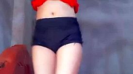 Big tits story unfolds in everyday life