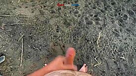 A brunette hentai girl masturbates under a bridge