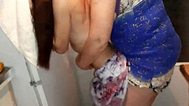 Strapon banging her hot until husband catches us