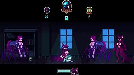 In a haunted house game, a monster with a huge cock humps the anime cartoon character