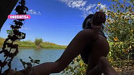 Beautiful Shemale Fucking Secretly In The Lake!