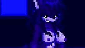 In a haunted house game, a monster with a huge cock humps the anime cartoon character