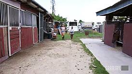 Sara Jay fucks Gia Love and Harmonie Marquis in lingerie