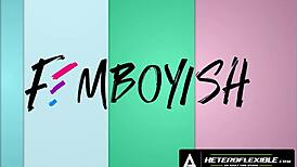 Heteroflexible - Mischievous Femboy Angel Santana TEASES Ethan Chase WITH Footjob.