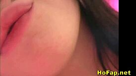 teen brunette plays with her pussy on cam 😏