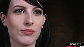 Busty Submissive Rides Sybian While Bound Tight by Dominant