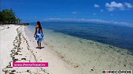 Public beach blowjob and fuck with sexy girlfriend in pov style. Big cock action caught during wild casting interview!