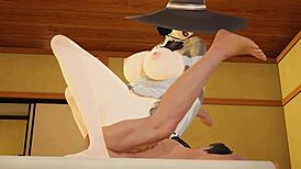 lady dimitrescu finded me in 3d hentai game