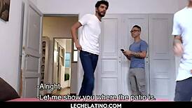 big dick latinos in hot gay threesome with bareback assfucking and facial cumshot