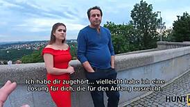 Hey, watch this lucky hunter seduce a cute Czech teen 18+ for cash!