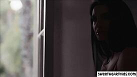 Lesbians making up with kisses