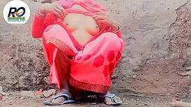 bhabhi lifts saree and fingers herself, oh my! what a wild sensation she creates!