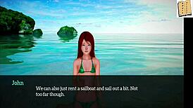 Teen brunette gets bold in family fun