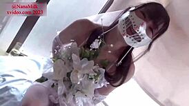 Wedding Dress Squirting In Cosplay Bride Scene