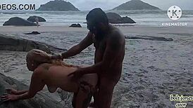 tattooed moreno fucks blonde on sao paulo beach fada mel