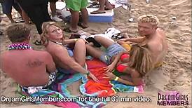 College Girls Rip Shirts Off During Wet Spring Break Bikini Fun