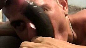 Amateur Gay Interracial Bareback Blowjob with Big Black Monster Cock