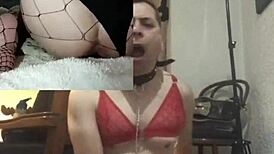 He uses two plump dildos in front of two cameras.