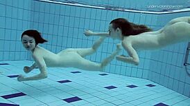 anna netrebko and lada poleshuk get wild underwater as lesbos