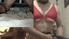 He uses two plump dildos in front of two cameras.