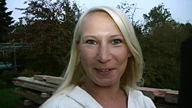 In this casting session, Gina from Dortmund performs licking, blowing, and doggystyle with Peter, leading to cumshot.