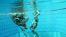 anna netrebko and lada poleshuk get wild underwater as lesbos