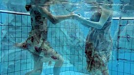 anna netrebko and lada poleshuk get wild underwater as lesbos