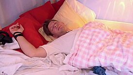 Fake hostel dude fucks naturally busty hot babe while boyfriend watches