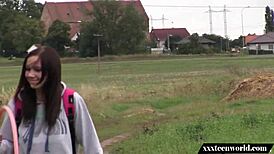 Teen 18+ gets raw doggystyle blowjob and creampie!