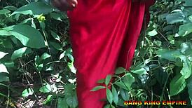 priest succumbs to ebony teen's charm with big black cock in african forest