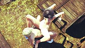 Kitty boobjob and creampie