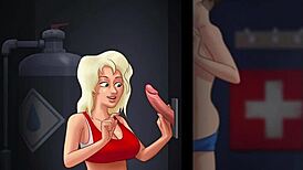 In Summertime Saga, She Eagerly Sucks the Big Monster Cock