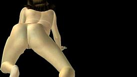 In this animated 3D cartoon, a girl strikes sexy poses in various positions